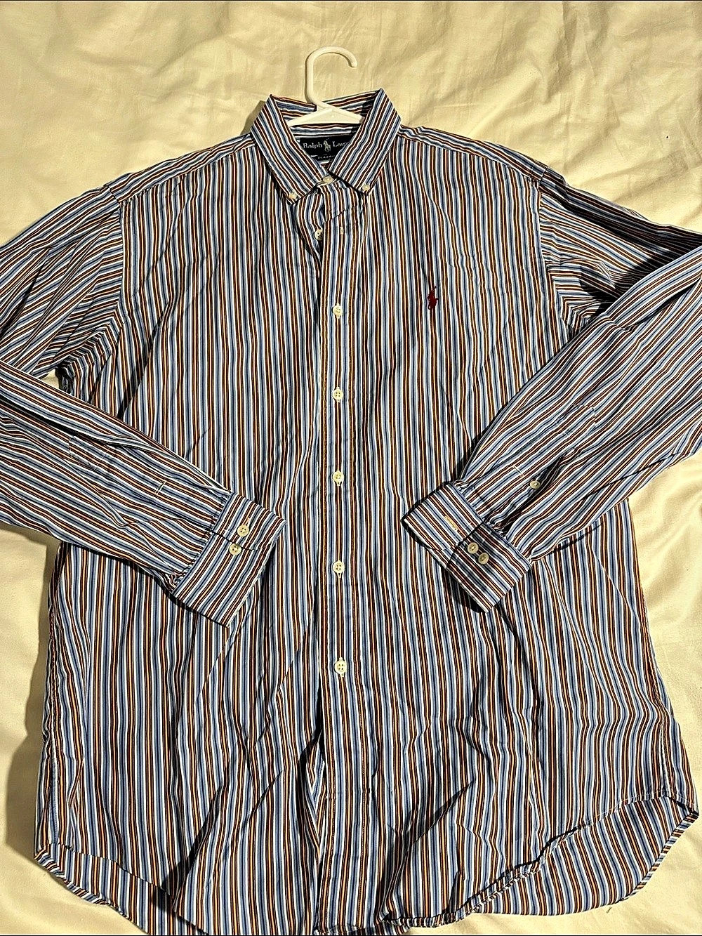 Ralph Lauren Classic Fit Men's Striped Shirt Blue & White Size Medium